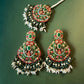 Multicolor Kundan Jewelry Set, Gold Tone Bridal Necklace Set