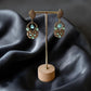 Mint Green Kundan Drop Earrings, Gold Tone Statement Earrings