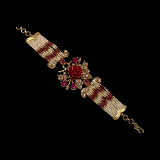 Gold Plated Floral Choker Necklace, Rose Pearl Choker, Statement Bridal