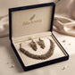 Leaf Design Choker Set, Gold Plated CZ Choker, Statement Necklace