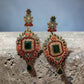 Multicolor Emerald Statement Earrings, Kundan Style Dangle Earrings, Indian Bridal Jewelry, Pakistani Wedding