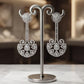 Vintage Silver Tone Statement Drop Earrings, Art Deco Dangle Earrings