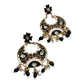 k Enamel Statement Earrings, Gold Tone Boho Dangle Earrings