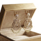 Floral Pearl Chandelier Earrings, Rose Gold Tone Statement Earrings