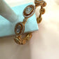 Gold Plated Open Cuff Bracelet, Kundan Style Statement Bangle, Handmade Designer Cuff