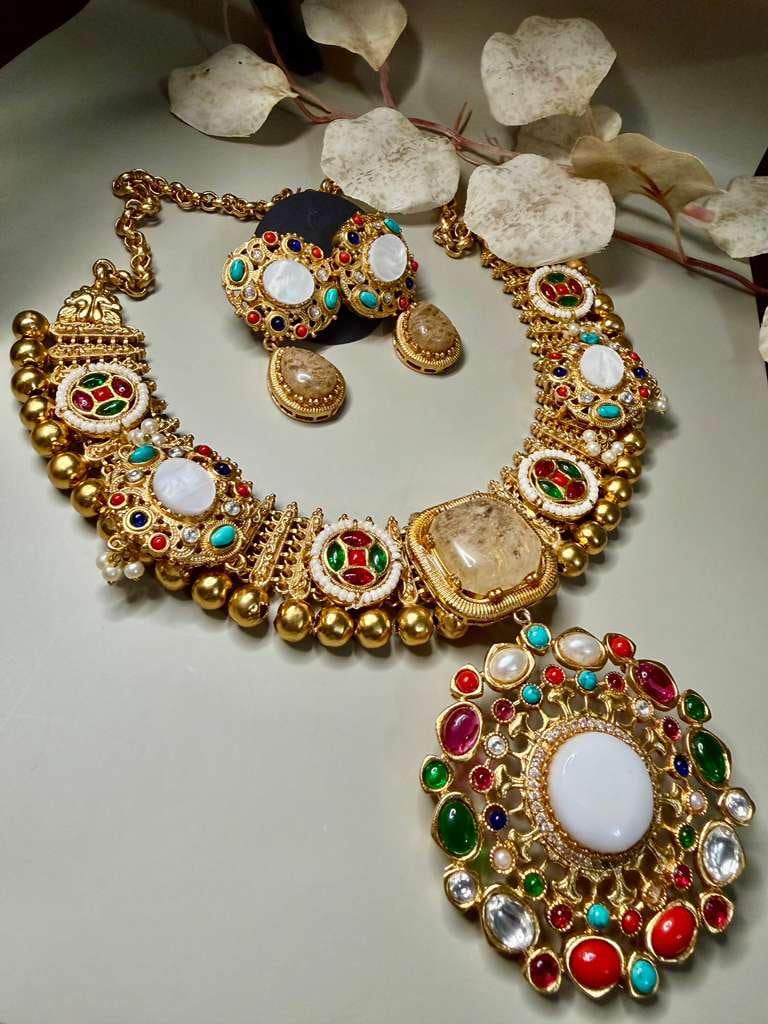 Luxury Bridal Jewelry Set, Statement Necklace Set with Earrings & Pendant