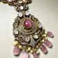Kundan Style Necklace Set with Jhumka Earrings, Statement Bridal Jewelry