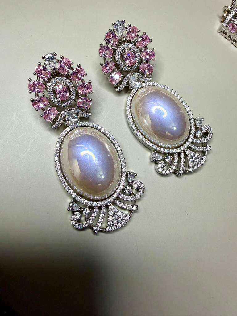Luxury Statement Pendant Necklace Set with Earrings, Bridal Jewelry Set