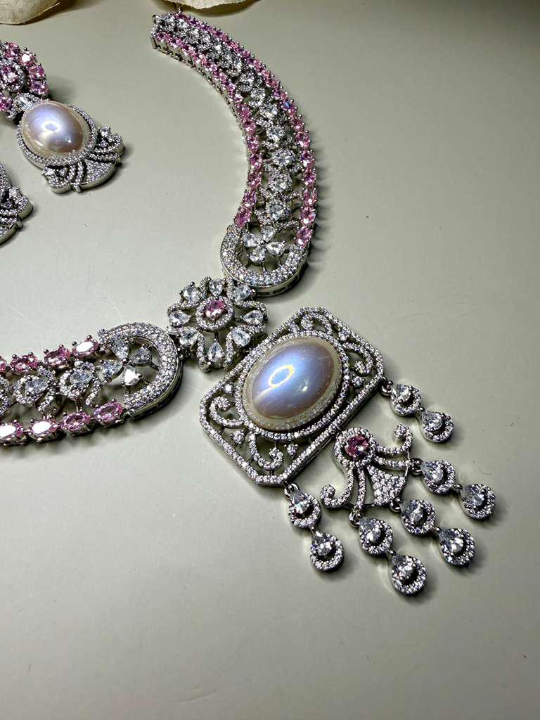 Luxury Statement Pendant Necklace Set with Earrings, Bridal Jewelry Set