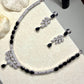 Luxury Statement Necklace Set with Earrings, Silver Tone Bridal Jewelry
