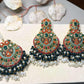 Bridal Jewelry Set with Statement Earrings & Maang Tikka, Gold Plated Ethnic Jewelry