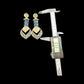 Luxury Heart Statement Drop Earrings, Gold Plated CZ Dangle Earrings