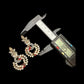Luxury CZ Floral Hoop Earrings, Gold Plated Statement Dangle Earrings