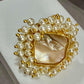 Baroque Pearl Statement Ring, Gold Plated Adjustable Cocktail Ring