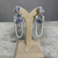Pearl Chain Statement Earrings, Silver Tone CZ Dangle Earrings
