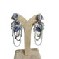 Pearl Chain Statement Earrings, Silver Tone CZ Dangle Earrings