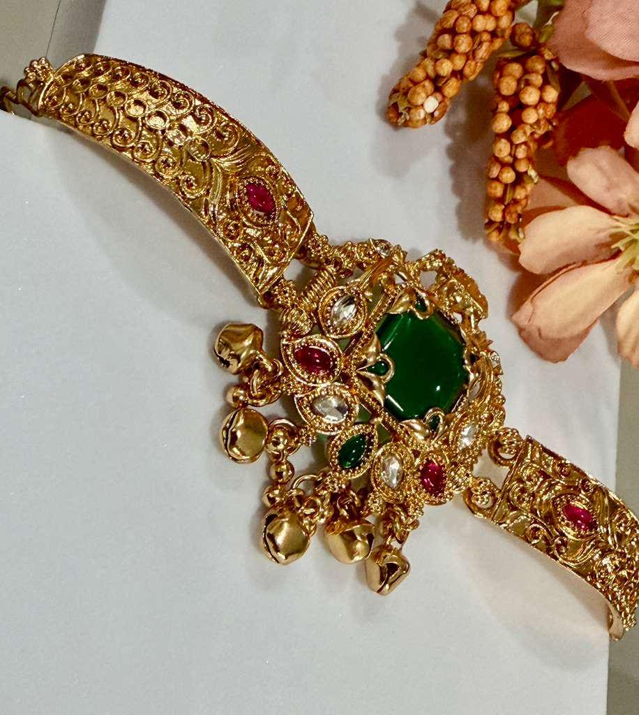 Traditional Gold Plated Choker Necklace, Statement Bridal Choker