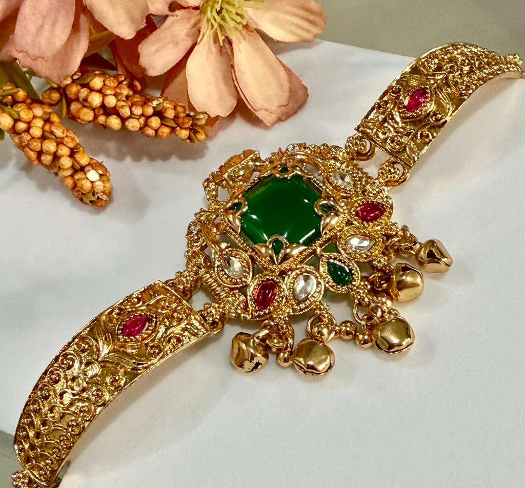 Traditional Gold Plated Choker Necklace, Statement Bridal Choker