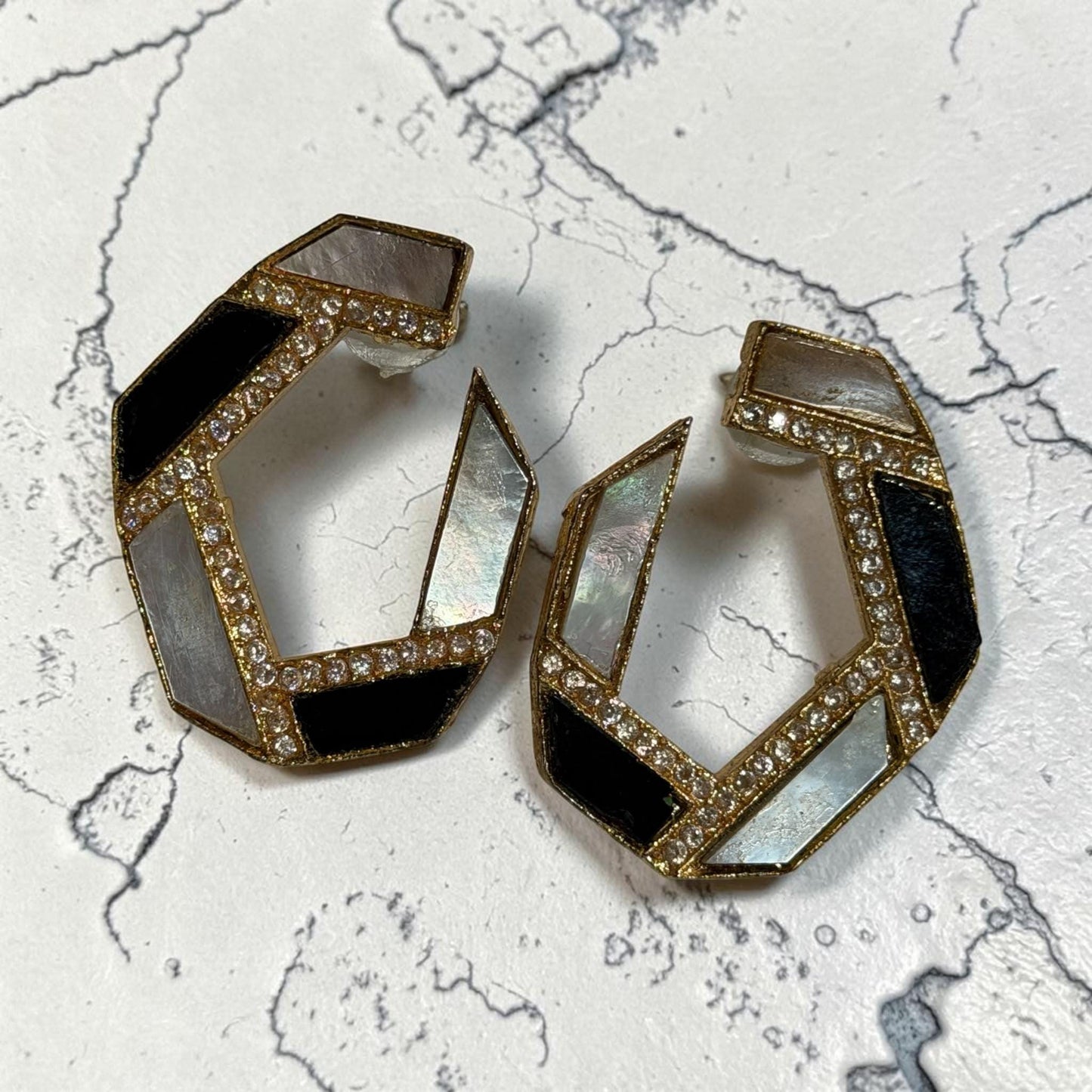 Geometric Hoop Earrings, Silver Plated Statement Hoops, Modern Open Hoop