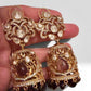 Jhumka Earrings, Gold Plated Statement Jhumkas, Kundan Style Earrings
