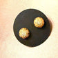 Gold Plated Round Stud Earrings, Cubic Zirconia Stud Earrings