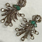 Art Deco Statement Earrings, Gold Plated CZ Drop Earrings, Mint Green Design