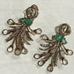 Art Deco Statement Earrings, Gold Plated CZ Drop Earrings, Mint Green Design