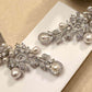 Silver Tone Pearl Drop Earrings, Cubic Zirconia Statement Earrings