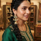 Gold Plated Mint Green Jhumka Earrings, Kundan Style Pearl Jhumki, Statement Drop Earrings