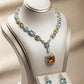 Luxury Statement Pendant Necklace Set with Earrings, Bridal Jewelry Set