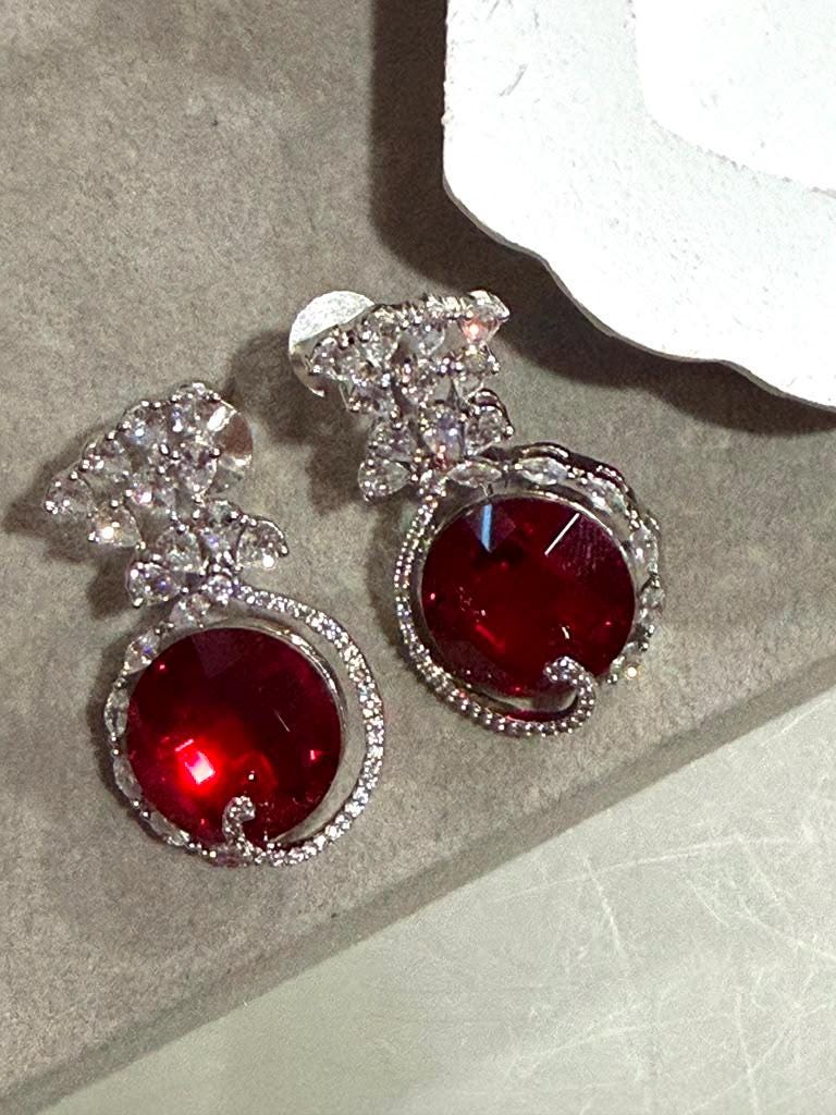 Timeless Statement Earrings with Round Gem and Modern Elegance Swarovski