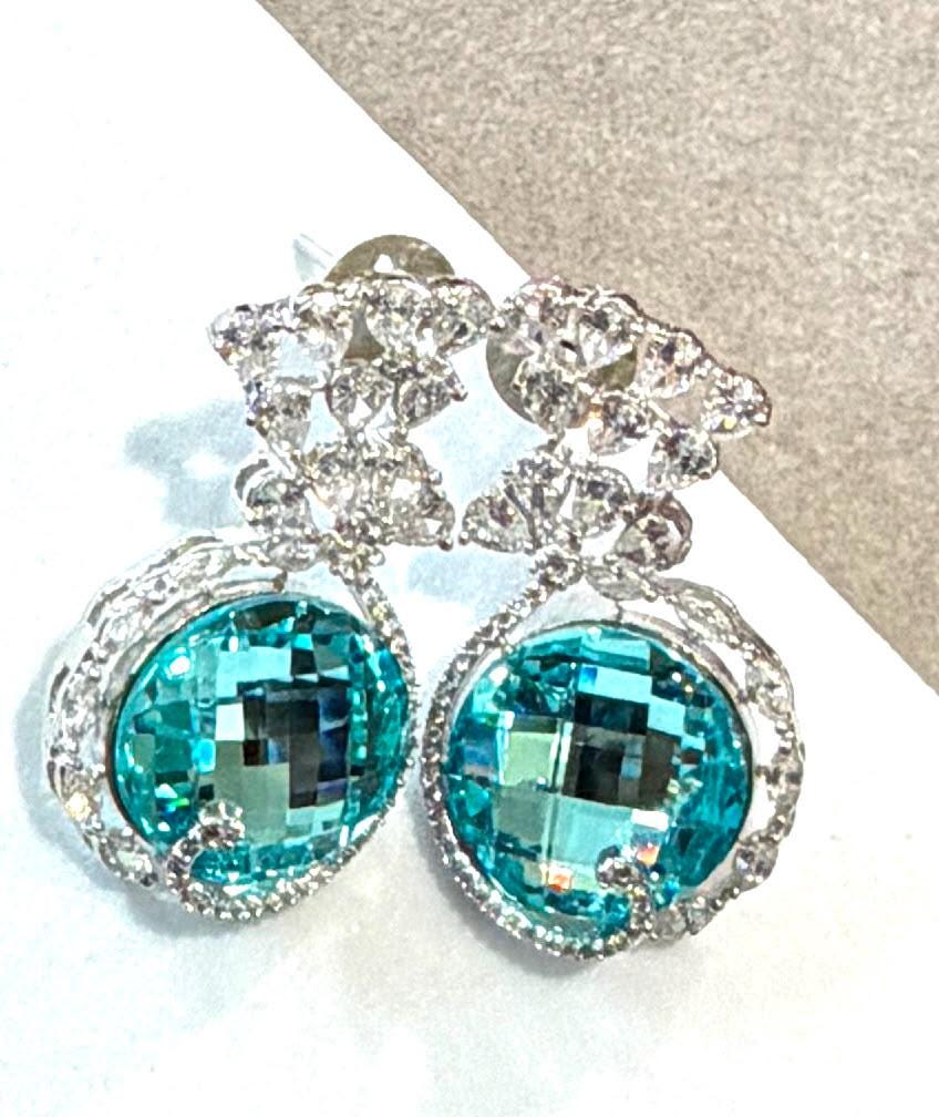 Timeless Statement Earrings with Round Gem and Modern Elegance Swarovski