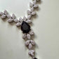Modern Luxury Leaf Necklace with Coordinated Drop Earrings black onyx color