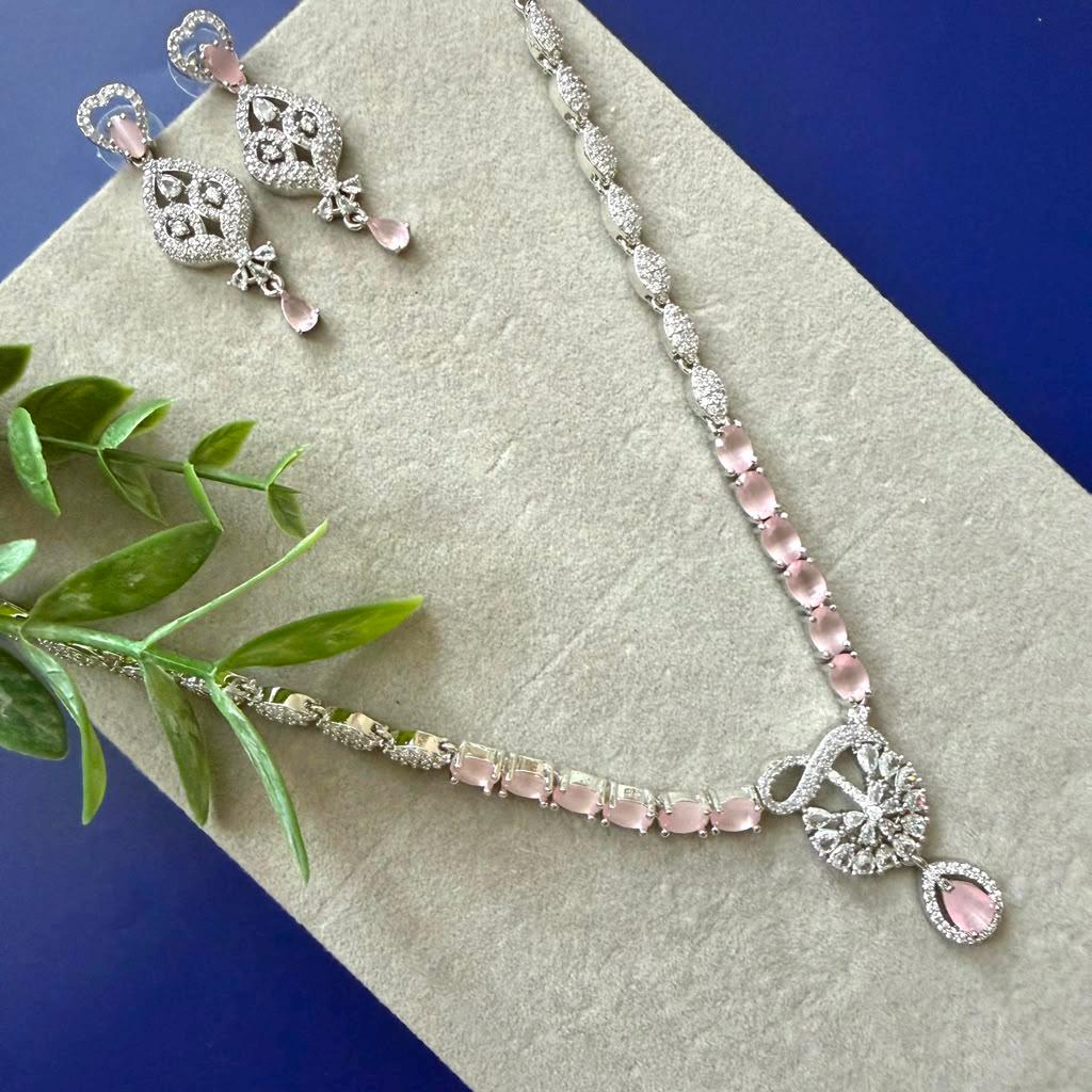 Luxury Floral Pendant Necklace Set with Elegant Drop Earrings for Women