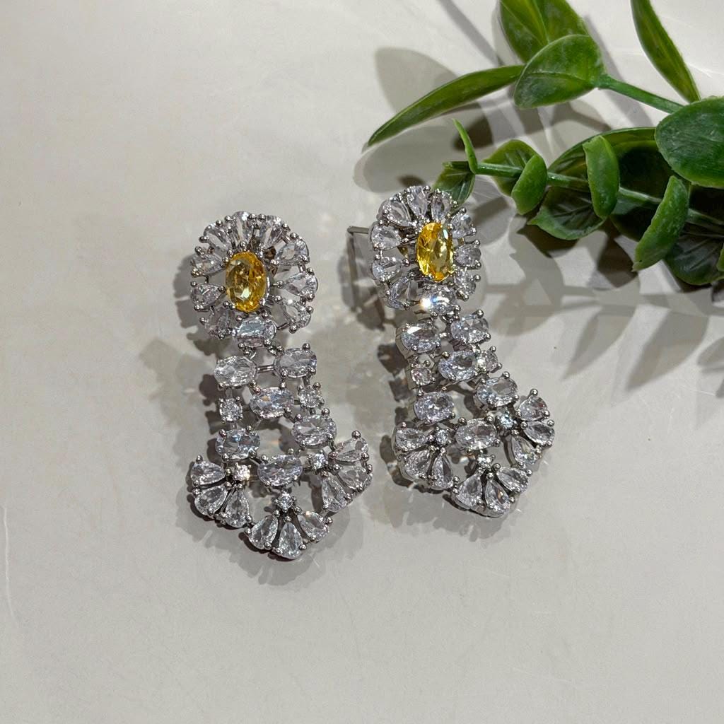 Cascading CZ Necklace Set with Elegant Teardrop Details