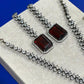 Radiant Wine Pendant Jewelry Set with Sparkling CZ Elegance