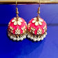 Handcrafted Jhumka Earrings, Floral Dome Earrings, Pearl Dangle