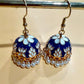 Handcrafted Jhumka Earrings, Floral Dome Earrings, Pearl Dangle