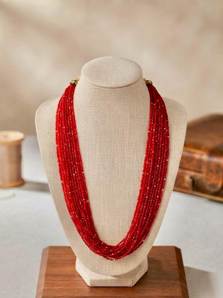 Contemporary Statement Necklace for Women with Layered Micro Beads and Elegant Design