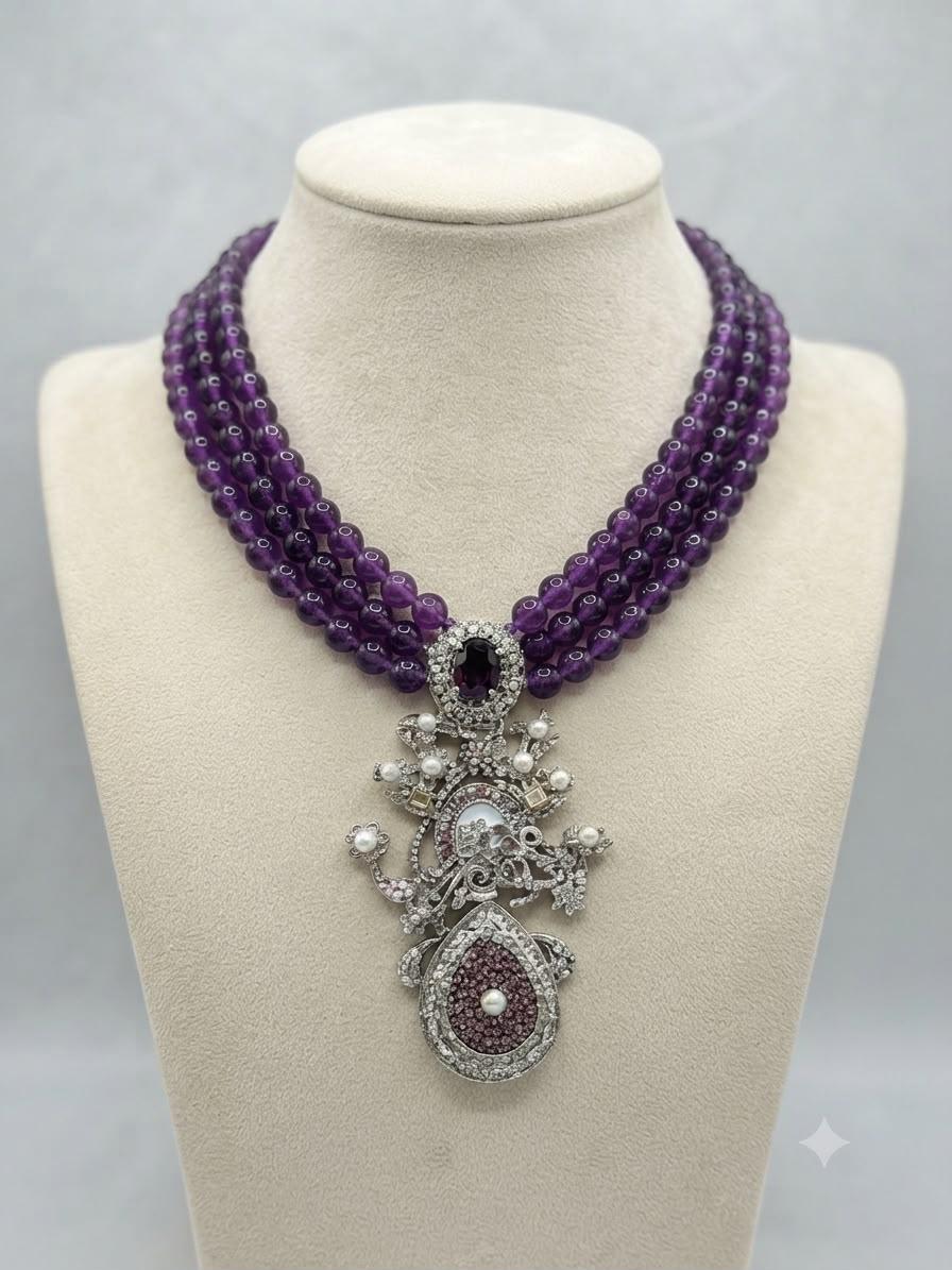 Pendant Necklace with Matching Earrings for Weddings and Special Occasions