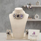 Floral Necklace Set,lilac Statement Choker/ Necklace, Matching Earrings, Wedding Jewelry