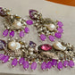 Classic Pearl Necklace and Earrings Set with Floral Design for Timeless Elegance
