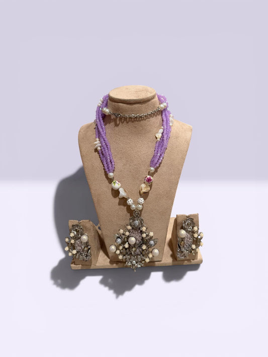 Timeless Vintage fusion antique silver mala Jewelry Set for Weddings, Parties, and Celebrations