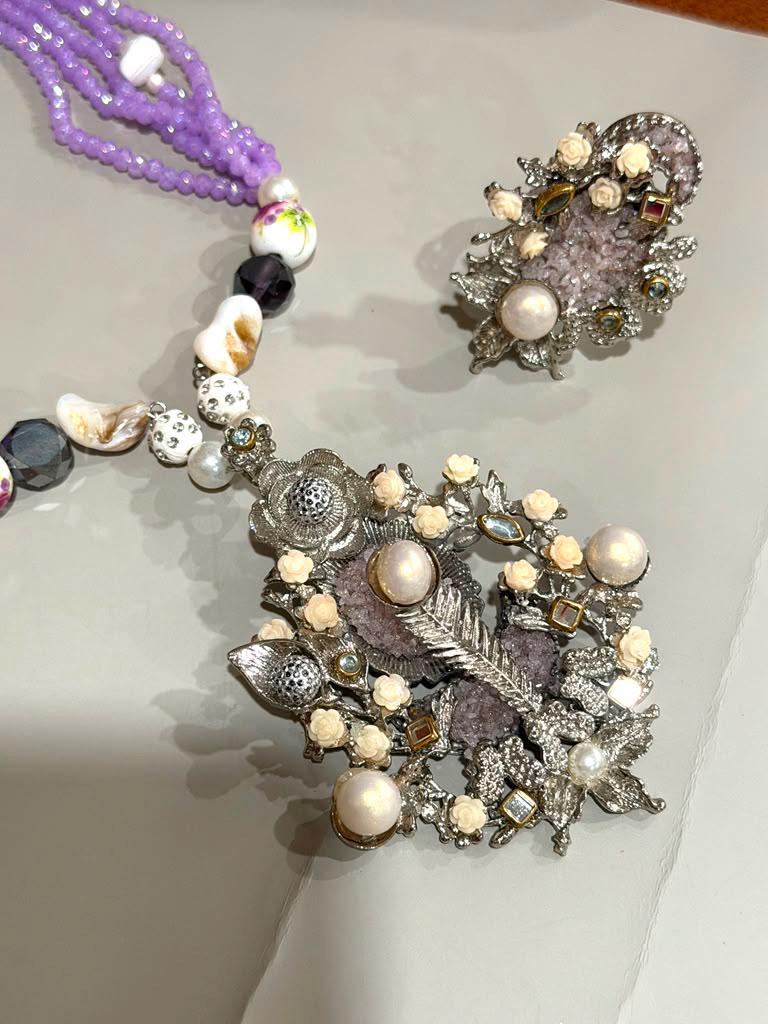 Timeless Vintage fusion antique silver mala Jewelry Set for Weddings, Parties, and Celebrations