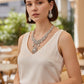 Designer Necklace Set with tikka bindya AD Stones Luxury Wedding Party Jewelry
