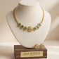 Emerald green Necklace Set with Matching studs women’s gift.