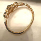 Gold Plated Floral Kundan Style Bracelet, Statement Cuff Bracelet