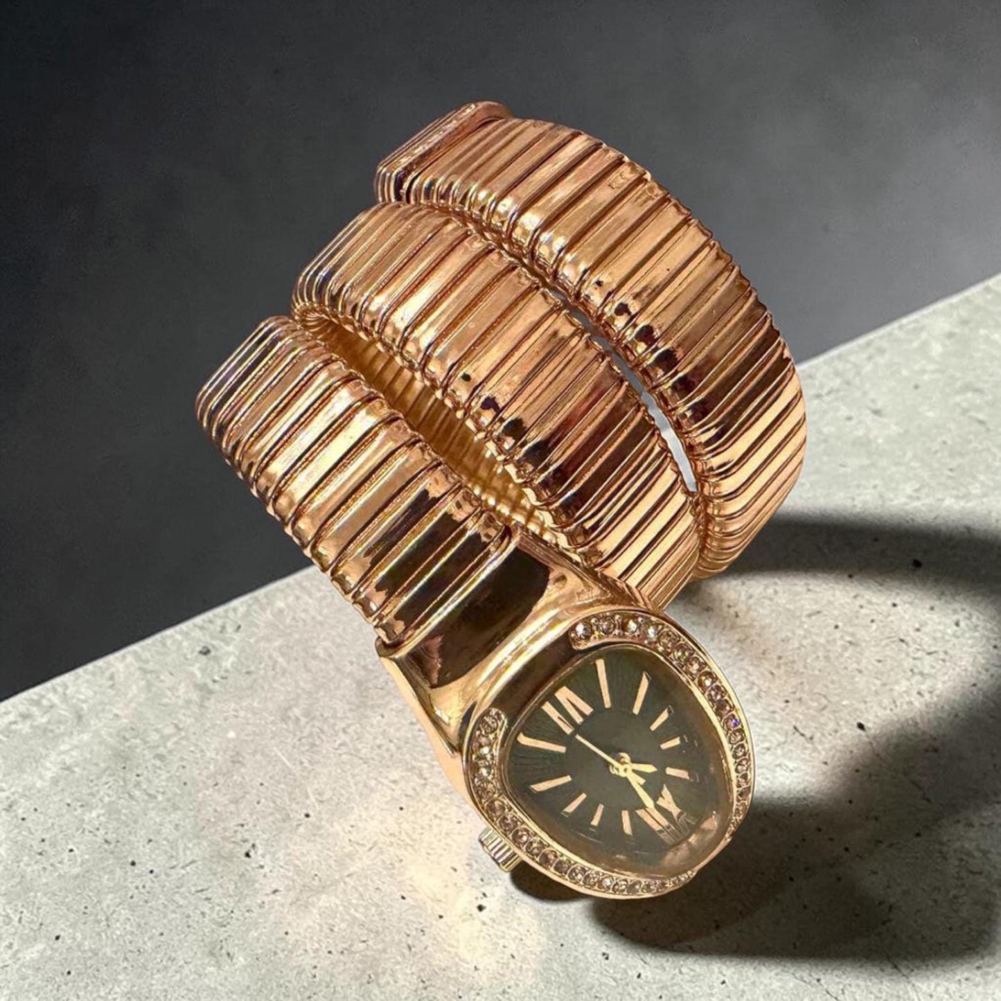 Snake Cuff Watch Bracelet, Women's Statement Wrist Watch