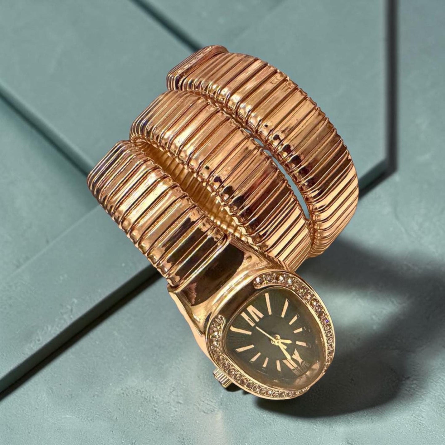 Snake Cuff Watch Bracelet, Women's Statement Wrist Watch