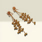 Long Tassel Earrings, Gold Plated Dangle Earrings, Bell Drop